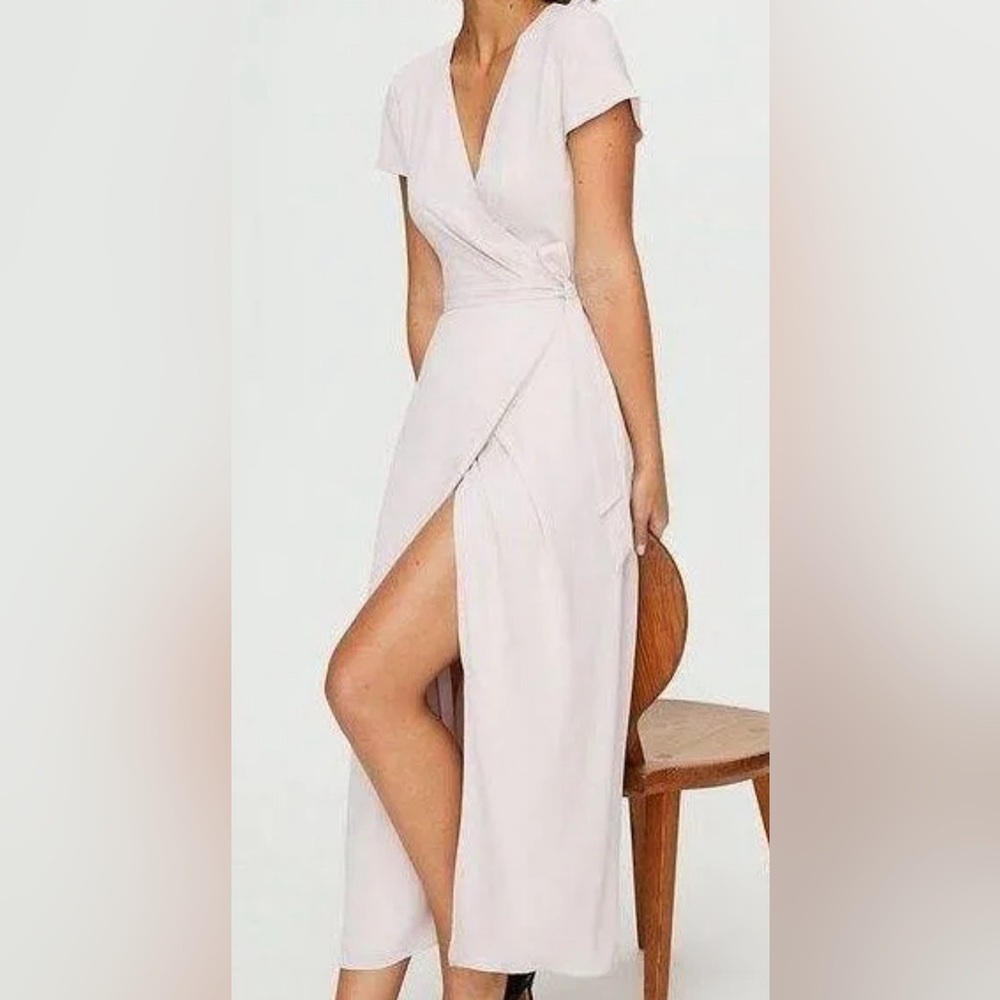 Aritzia Babaton Pink Slit Wrap Dress